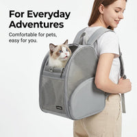 Cat Backpack Carrier for Small Dogs and Medium cat Puppy Kitten Bunny - Gray / 12.9"L x 10.6"W x 15.5"H - image 4