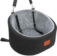 Lealchum Dog Car Seat for Small Dogs Up to 30 Lbs with 2 Safety Dog - Black/Grey / Small