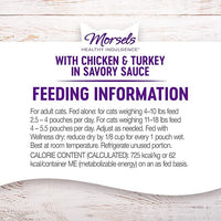 Wellness Healthly Indulgence Morsels Adult Wet Cat Food, Natural, Protein-Rich, Grain Free, 3 Ounce Pouch, 24 Pack, (Chicken & Turkey)