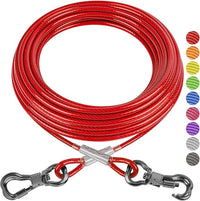 XiaZ Tie Out Cable for Dogs, 100FT Dog Leads for Yard, Heavy Duty Pet Tie Out Cable for Large Dogs Up to 250lbs, Durable Dog Runner Tether Line for Yard or Camping
