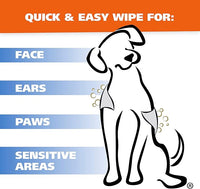 Wahl USA Pet Refresh Cleaning Wipes for All Dog Breeds - Use on Ears, Nose, Paws, Bottom, & Sensitive Areas - 50 Wipes - Model 820017A