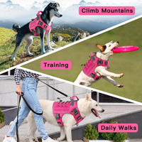 Tactical Dog Harness for Large Dogs - Pink / XX-Large: 110-160 lbs (Chest:36-43",Neck:26-37") - image 4