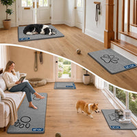 Plush chenille dog door mat with non-slip TPR backing for muddy paws and wet floors - view 3