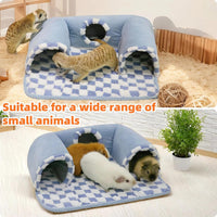 Guinea Pig Hideout Tunnel with Warm Bed for Small Pet 3 Cave Small - blue - image 2