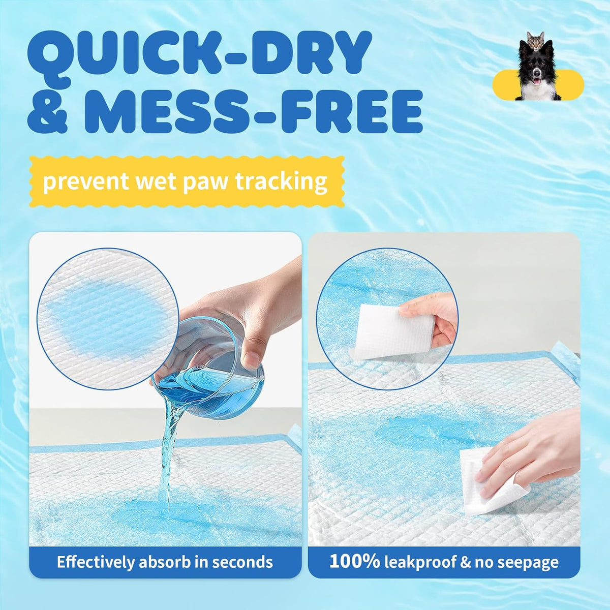 Powools Puppy Pads for Dogs, 6-Layer, Leak-Proof - 34" x 28" (100 Packs) - image 4