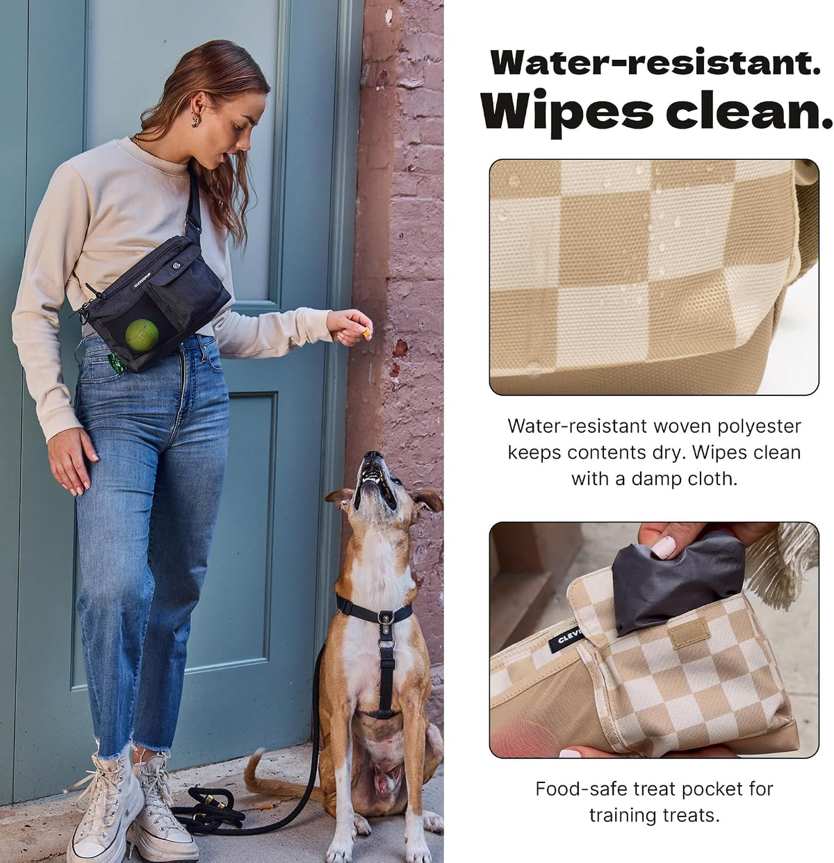 Cleverpup Walk & Train 2-in-1 Dog Walking Bag, Hands-Free - Graphite - image 4