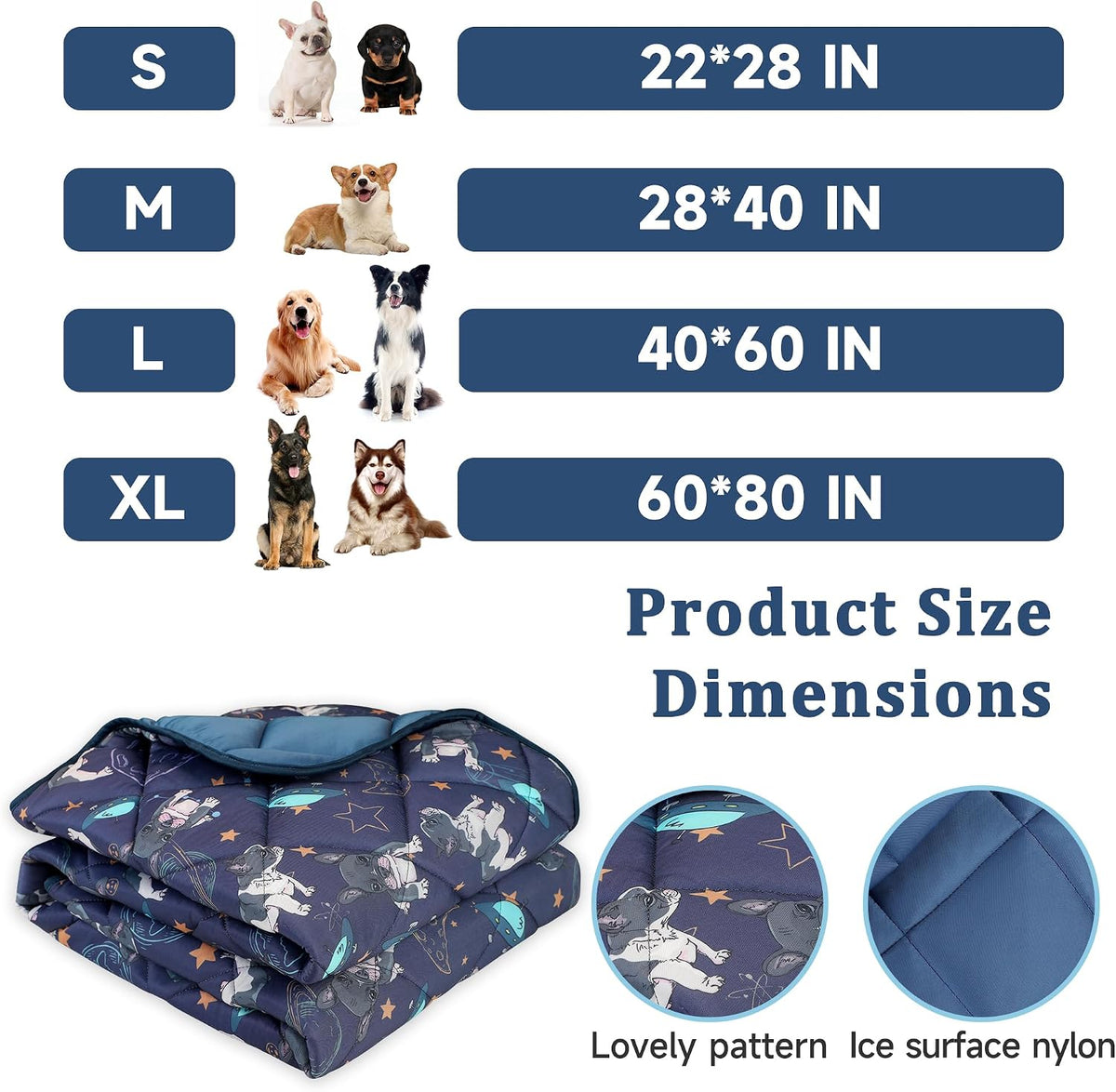 Dog Cooling Mat, Premium Lightweight Pet Cooling Blanket Bed Cover for Dogs, Cat, Puppies | Ice - Small / French bulldogs - image 3