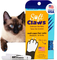 Soft Claws Nail Caps for Medium Cats, 40 Caps - Blue / Medium