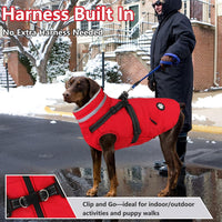Dogcheer Dog Winter Coat with Harness - Red / X-Small(Chest:13.3", Back:9.8" Neck:10.2") - image 2