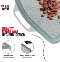 Tuff Pupper 36x24 XXL Dog Feeding Mat for Food and Water - Gray / Semi Circle Large - 26" x 21" - image 4