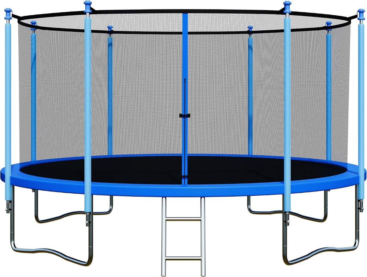 ALTLER 12 FT outdoor trampoline with safety enclosure and ladder - view 2