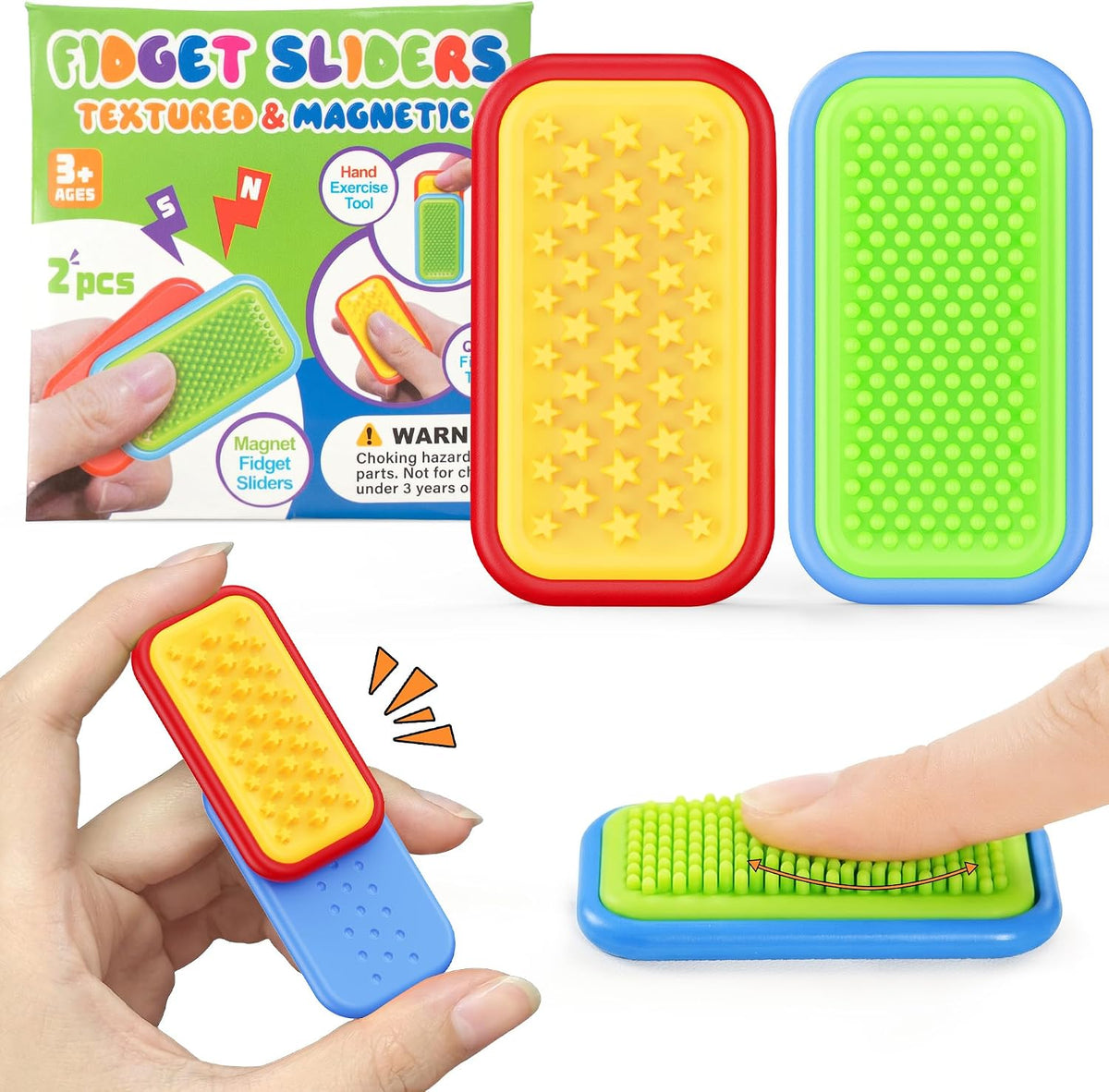 LADFAR magnetic sensory fidget toys, Prism Rise and Pulse Line silicone sliders