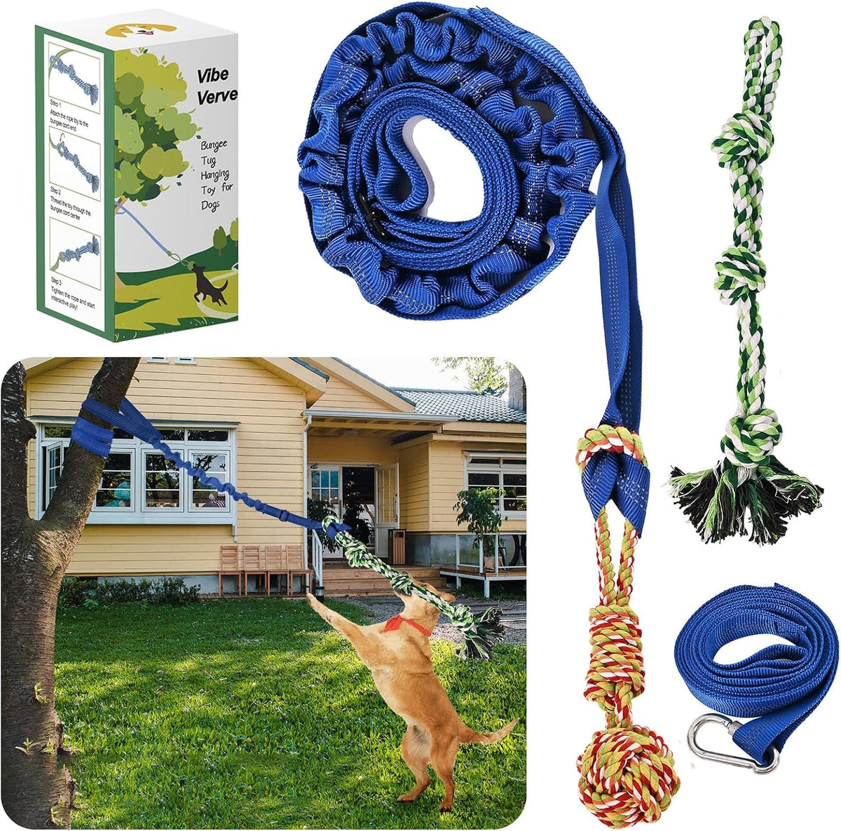 Dog Bungee Toy 5ft for Medium Dogs - Large