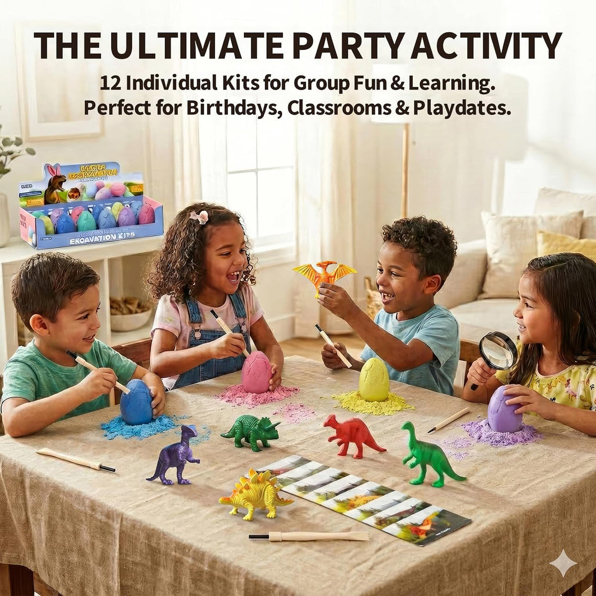 24 Dinosaur Eggs Dig Kit Toys for Kids - 12 Dinosaur Eggs(Colorful) - image 2