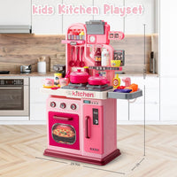 Kids Kitchen Playset, Cooking Stove, Play Sink, Oven - Pink - image 4