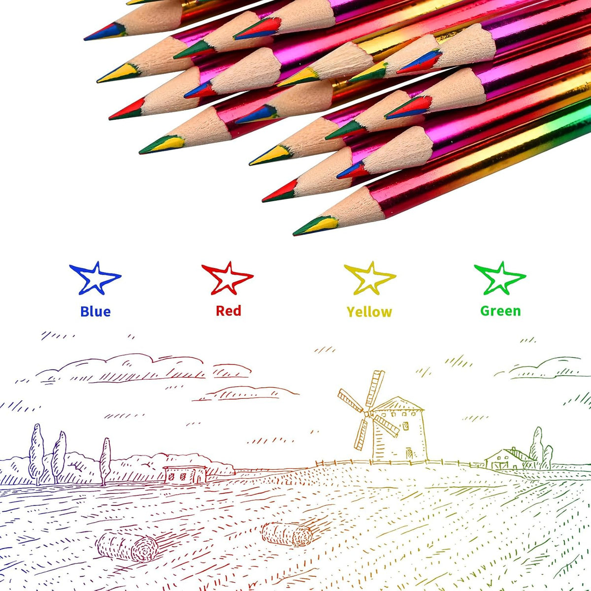 GOLDGE 40pcs Rainbow Pencils - image 3