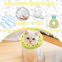 Soft Cat Cone Collar, Cute Cat Recovery Collar Suitable for Small, Medium, Large Cats,Elizabethan Neck Collar for Cats After Surgery (Pineapple, Medium)