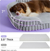 LE SURE Cute Cozy High Back Orthopedic Dog Beds Medium Size Dog - 38.0"l X 28.0"w X 7.0"th / Hazel - image 2