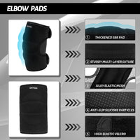 ONTYZZ Kids Soft Knee Pads and Thickened SBR Elbow Pads Adjustable - Black / Elbow/S+knee/S - image 2