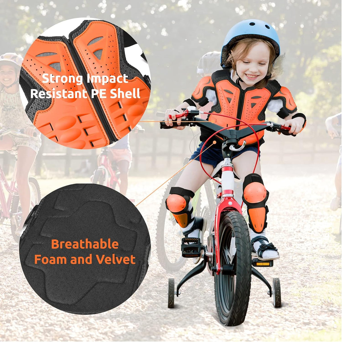 JUSTDOLIFE youth dirt bike gear set with chest protector, knee and elbow pads - view 14