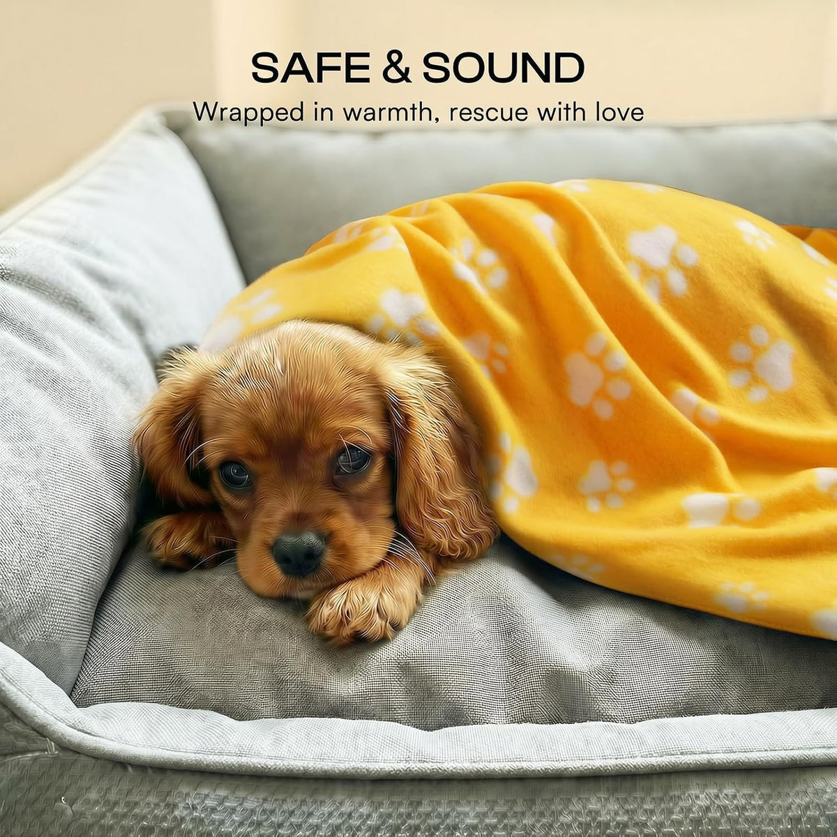 LINENLUX Fleece Dog Blankets 6-Pack - Yellow / 31x24 inch (Pack of 6) - image 4