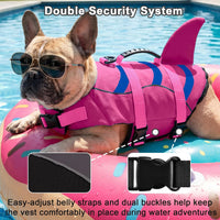 Fragralley Shark Dog Life Jacket - Medium / Pink-Wave Shark - image 2