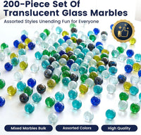 POPLAY 50 PCS Marbles Bulk with Whistle - Multi-color clear marbles - image 2