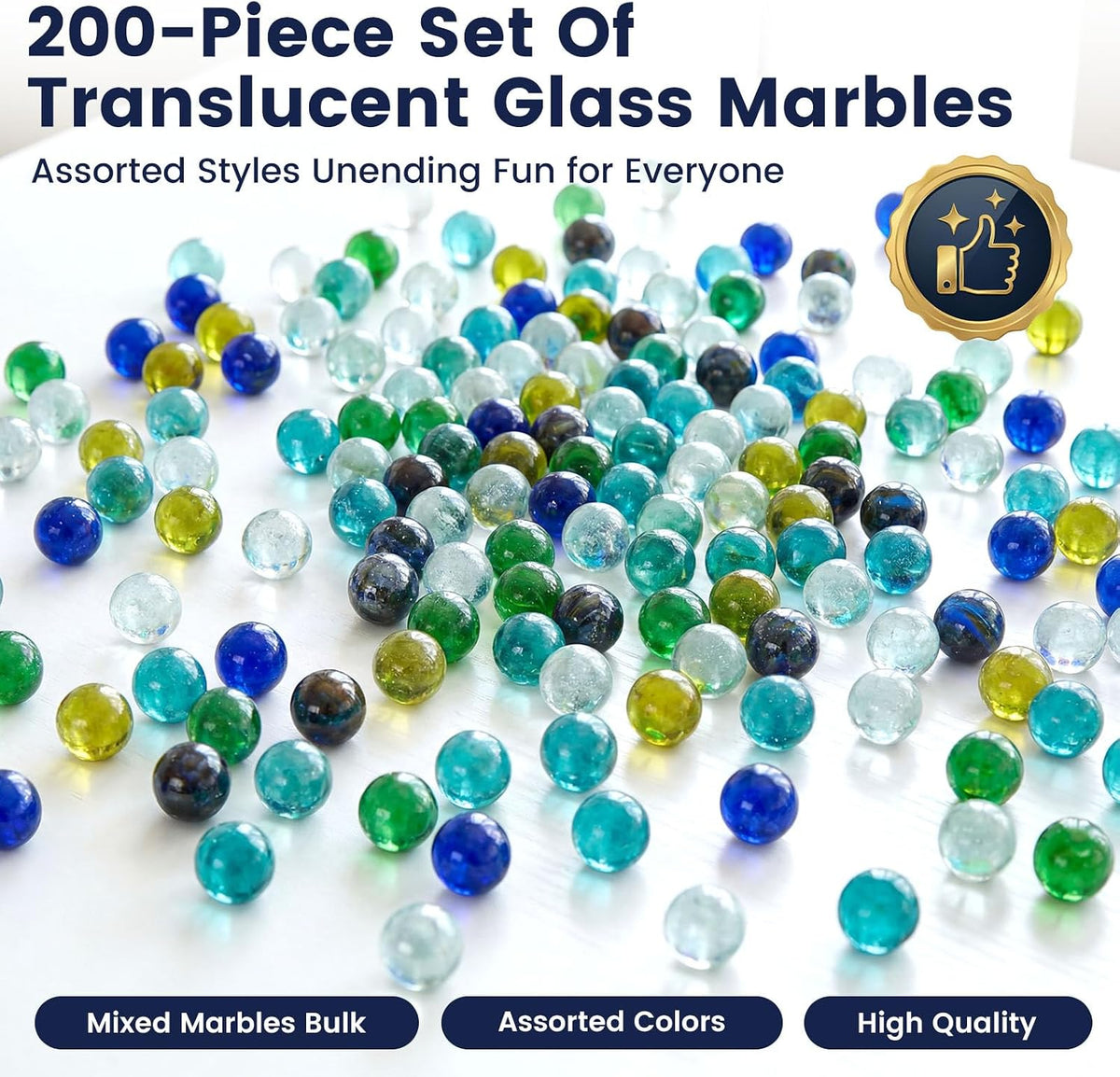 POPLAY 50 PCS Marbles Bulk with Whistle - Multi-color clear marbles - image 2
