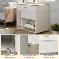 Cat Litter Box Enclosure - Indoor Litter Box Furniture Hidden with Drawer and Door - 32"x19"x32"H