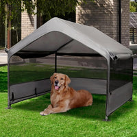 Summertrail Extra Large Dog House Outside - Gray Dog Tent With Mesh Windows (XLarge Size)