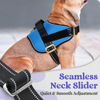 rabbitgoo Dog Harness for Large, Easy On Pet Vest with One Buckle, No Pull Adjustable Service Harness with D-Ring & Handle, Reflective for Safety Walking, Training, Blue, XL