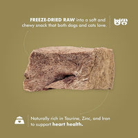King Lou Pets - Pork Heart Bites for Dogs and Cats - USA-Made Freeze Dried Treats - Taurine, Zinc, and Iron - 1 lb Prior to Freeze-Drying