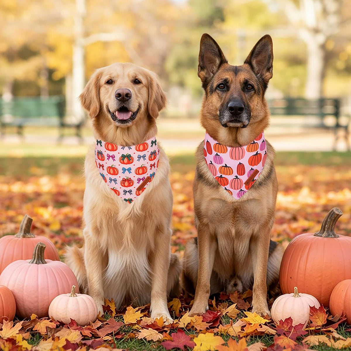 ADOGGYGO Pink Halloween Dog Bandanas Girl - X-Large / Pink Pumpkin - image 3