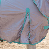 Horse Fly Sheet with Detachable Neck Cover & Belly Wrap, Adjustable Fly Sheet for Horses, Ventilated Airflow Mesh Equine Cooling Summer Flysheet Grey 66