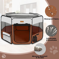 Akinerri Portable Dog Playpen - Large / Brown - image 3