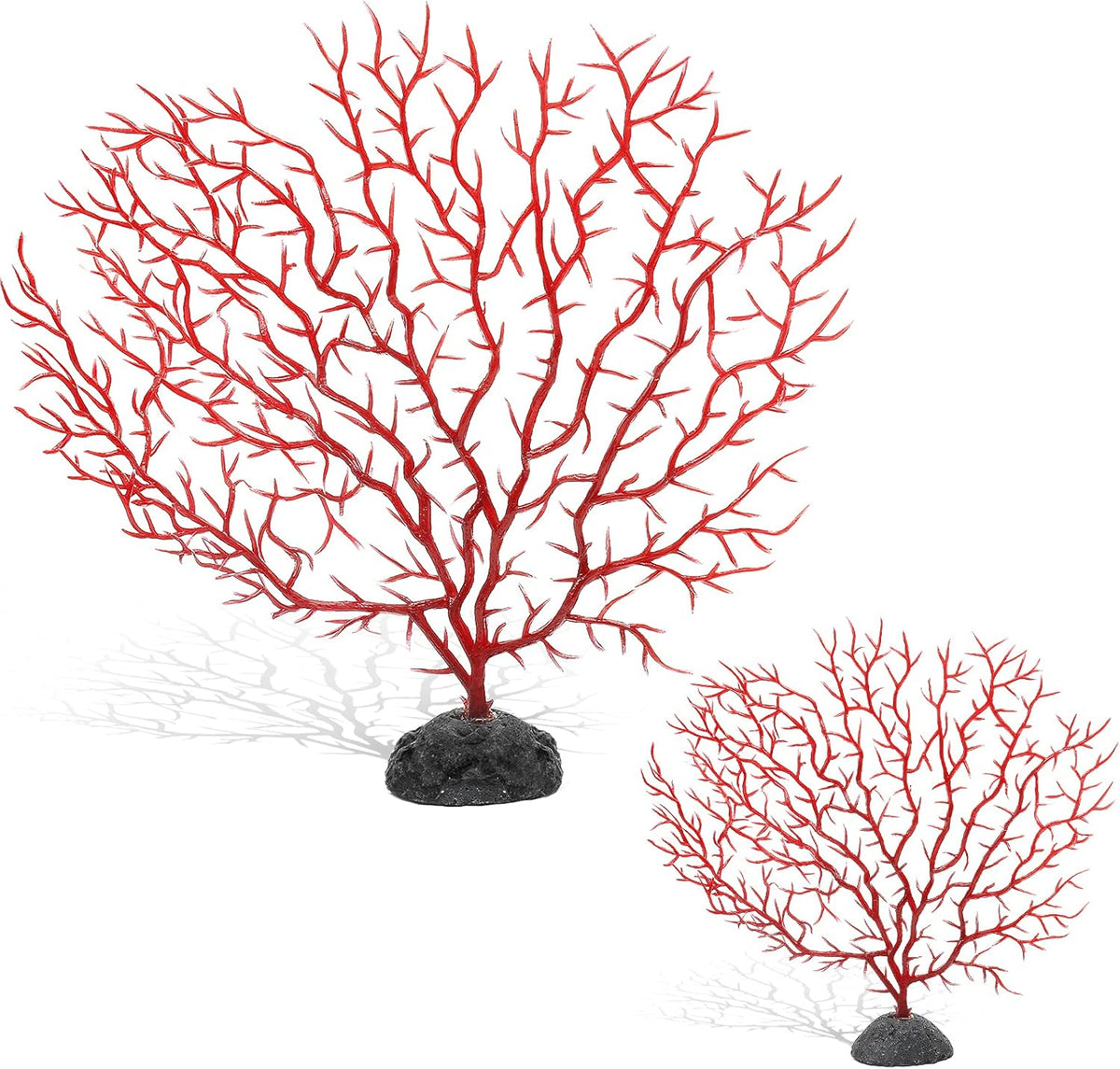 Piutouyar 2 Pcs Sea Fan Coral Decorations - Red
