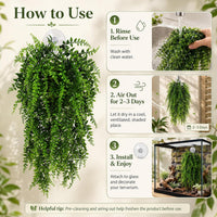 HERCOCCI 2 Pack Reptile Plants - Green 5 Pack - image 2