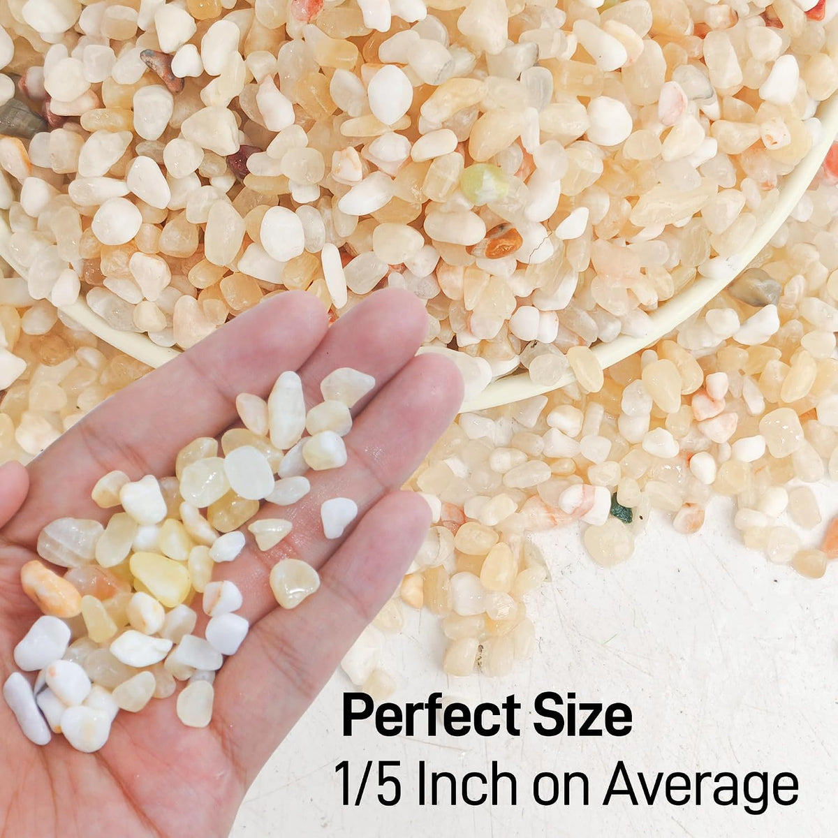 CJGQ 2.4lb Aquarium Gravel for Plants - Mixed Beige / 2.4 lb (1/5 in) - image 2