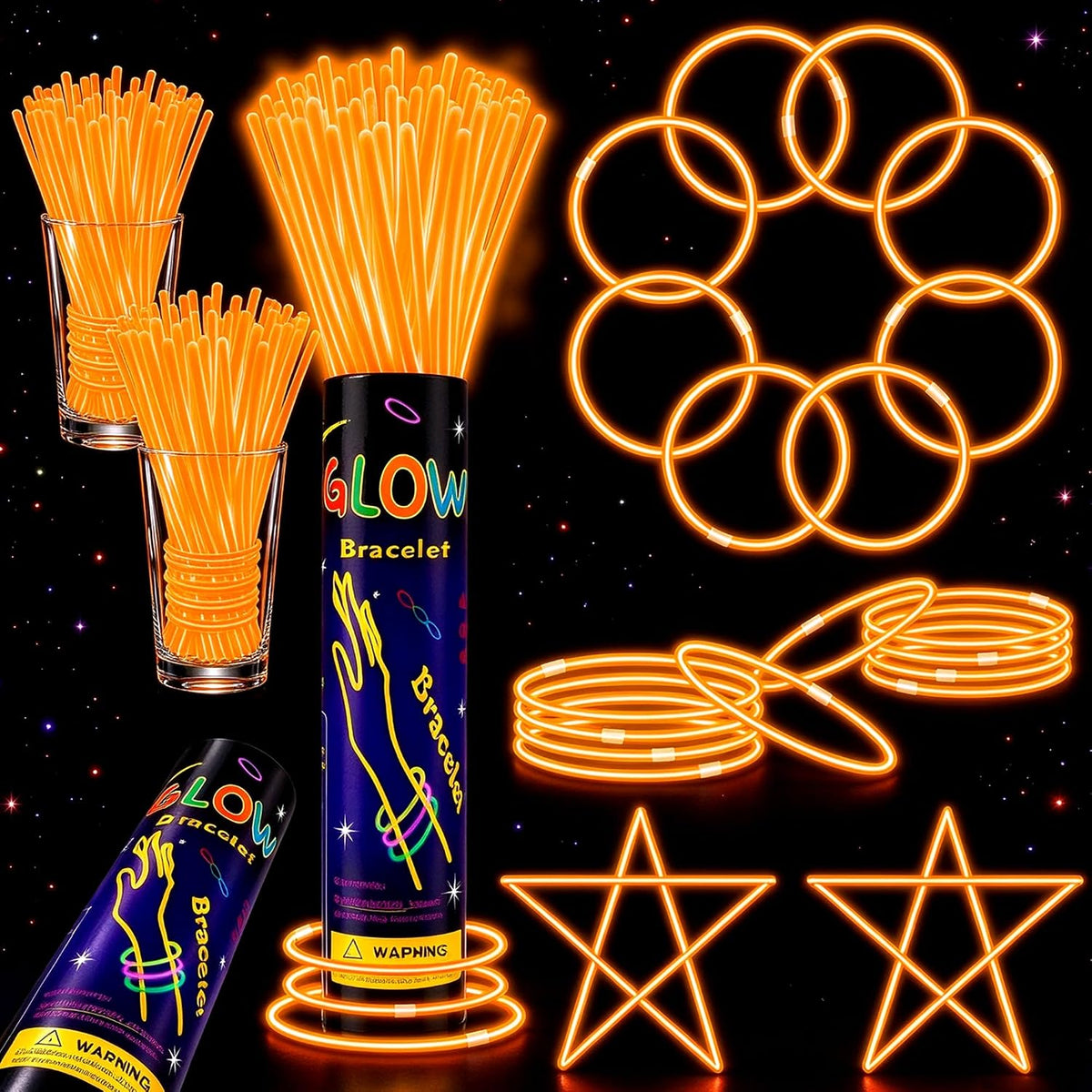 ILHSTY 100 pack green 8 inch glow sticks with connectors for necklaces - view 7