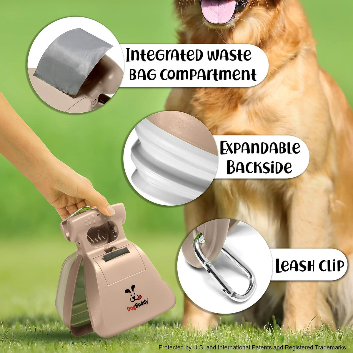 DogBuddy Pooper Scooper, Portable Dog Pooper Scooper - Large / Taupe - image 4