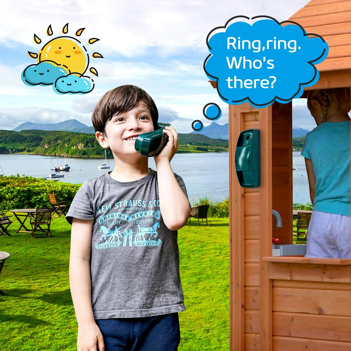 HAPPYPIE Toy Phone for Kids Swing Set Phone Pretend Phones - Green - image 4