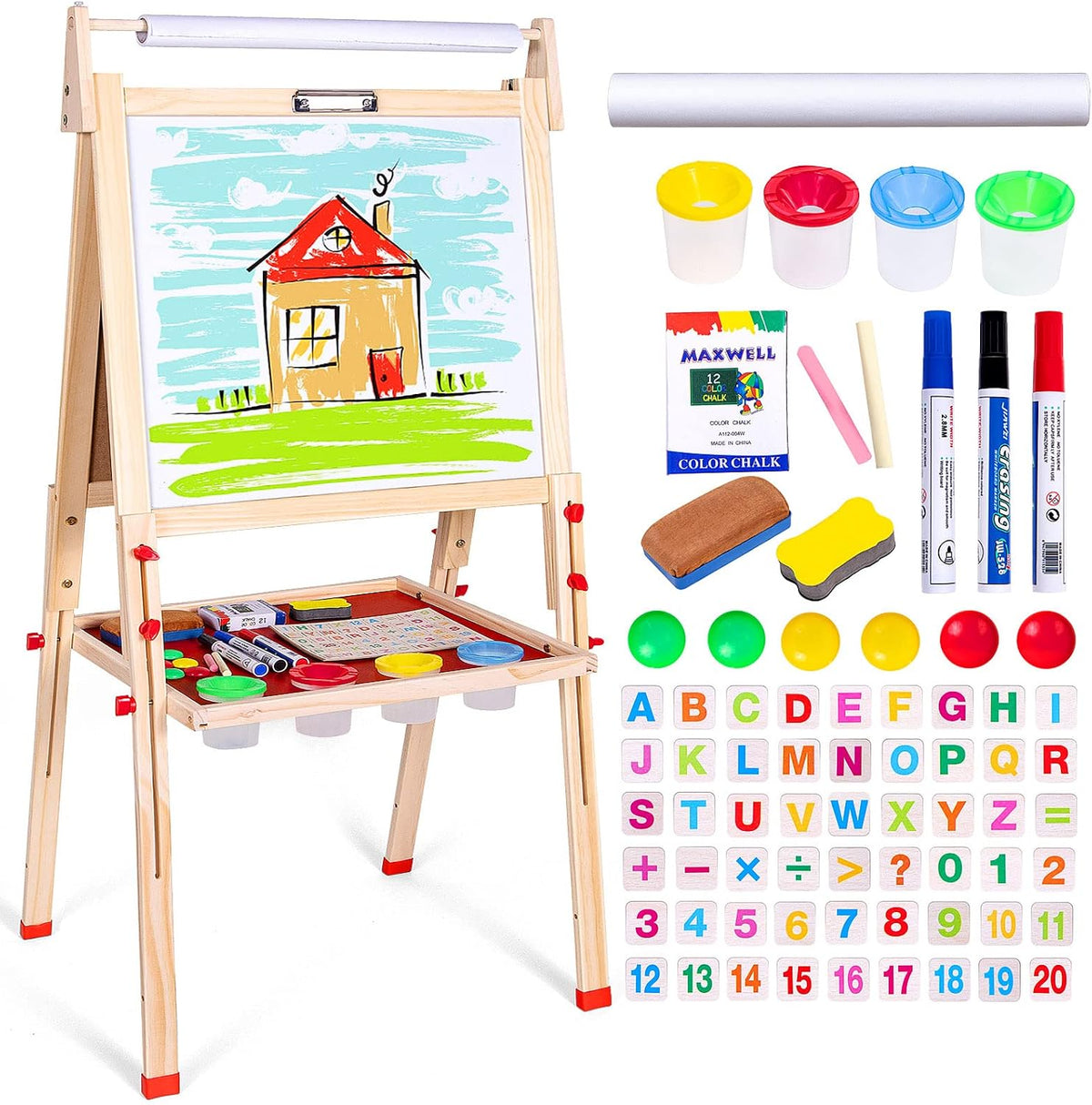 Ragstone Kids Easel Child Easel with Paper roll Double Sized