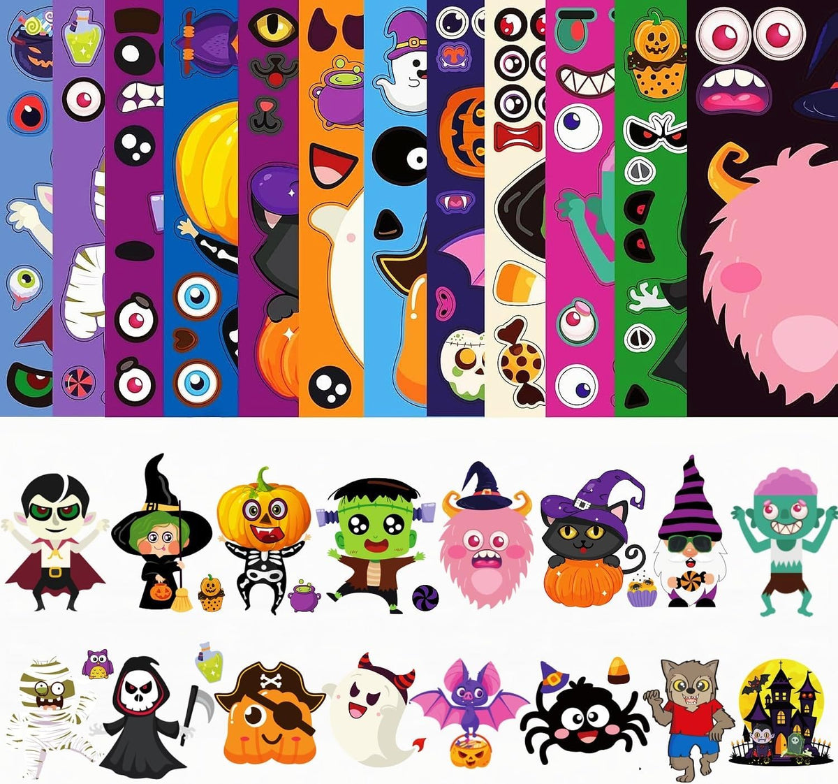 64 Sheets Halloween Stickers for Kids - Halloween DIY Style - image 2