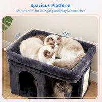 Heybly Cat Tree, 14" Cat Tower with Large Cat Bed & Condo HCT203SW – Essentials for Cats - 14 inch / Smoky Gray - image 3