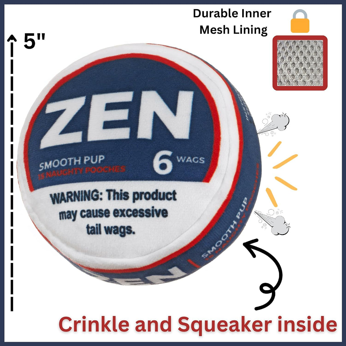 Nestpark Zen Pupper Deckies Parody Dog Toy - Smooth Pup - image 4