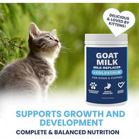 Under the Weather Kitten Milk Replacement Powder + Colostrum for Cats & Kittens | Goat Milk Replacer Powder | Goat-Based Formula with Colostrum for Immune & Digestive Support - 12 oz