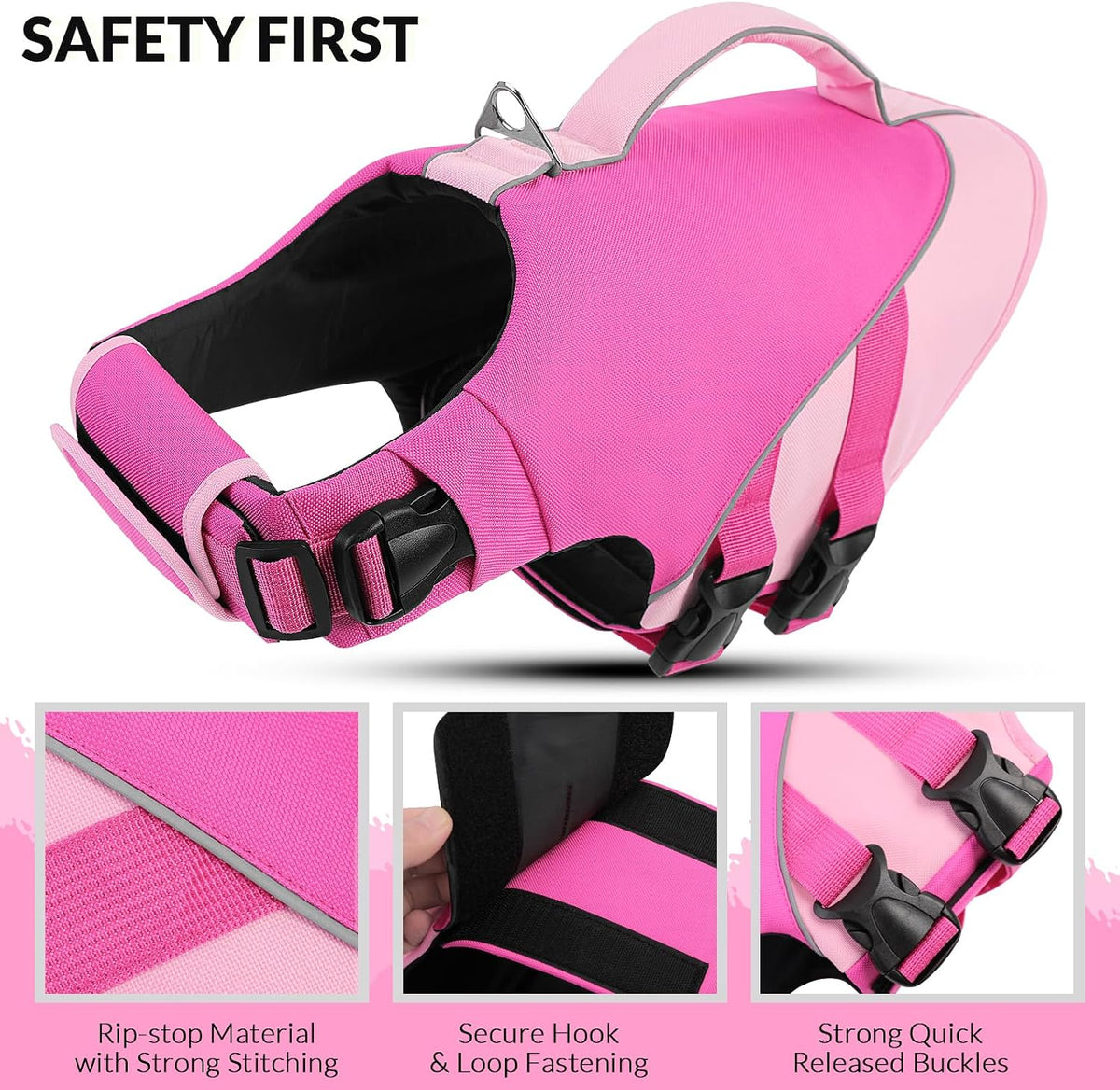 Queenmore XS Dog Life Jacket - X-Small / Pink/Fuchsia - image 2