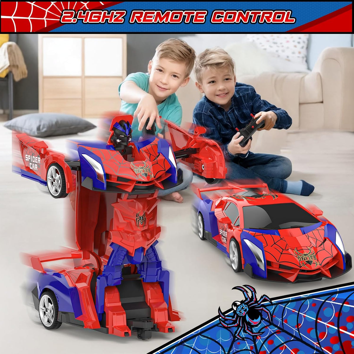 BLUEJAY Transform RC Cars for Boys 3-12 - Red - image 3