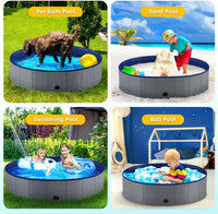 Niubya Foldable Dog Pool, Collapsible Plastic Dog Swimming Pool - 5XL - 88'' x 16'' - image 4