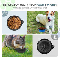 Collapsible Dog Bowl for Travel - Small / Blue+Black - image 2